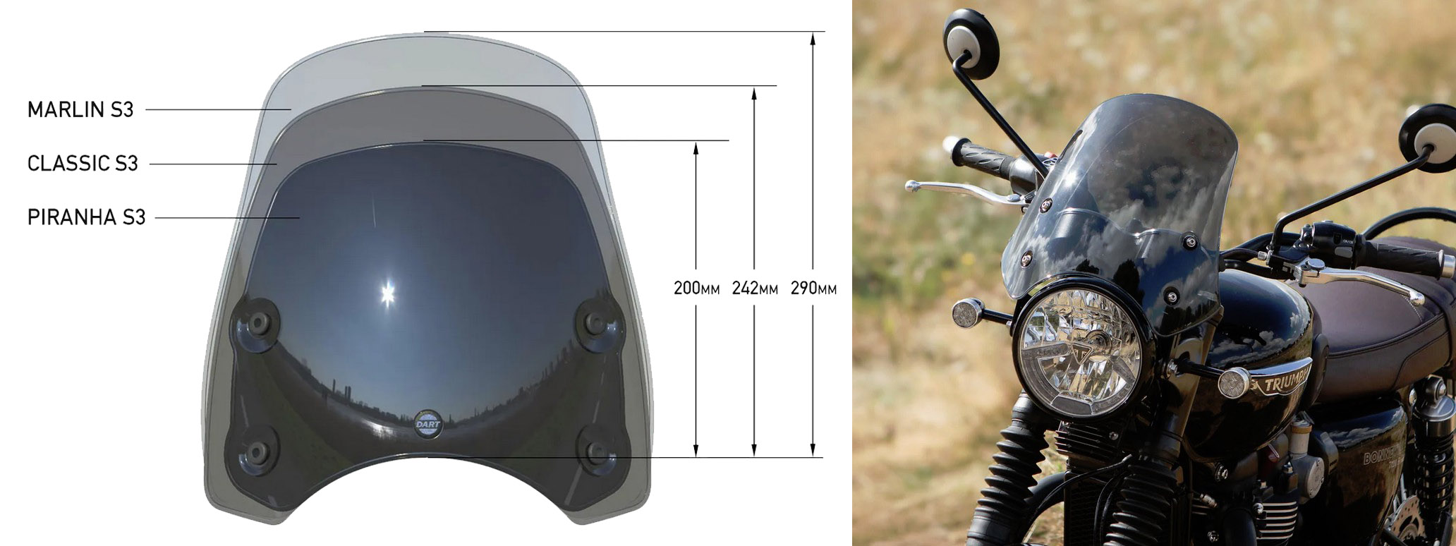 トライアンフ ボンネビル(Bonneville) T100&T120|スクリーン|DART