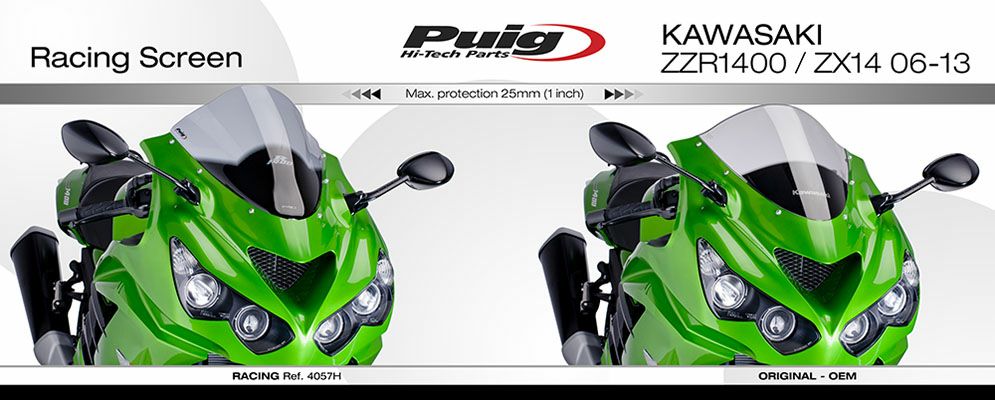 プーチ(Puig) レーシングスクリーン ブラック ZX-14R 06- 4057N