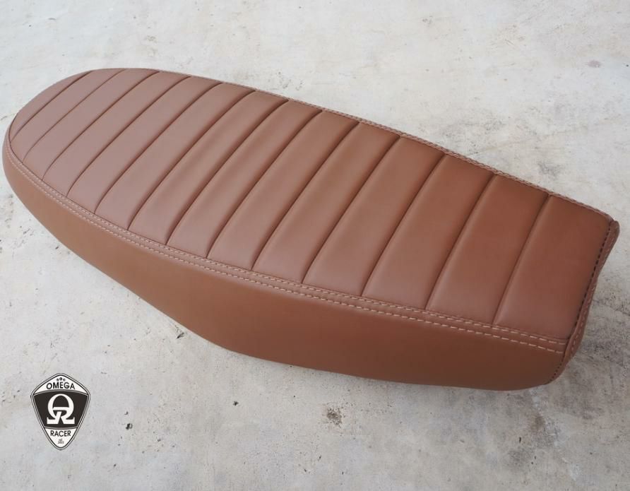 カワサキ W650/400/800 本革シート ブラウン×ブラック モーターロック