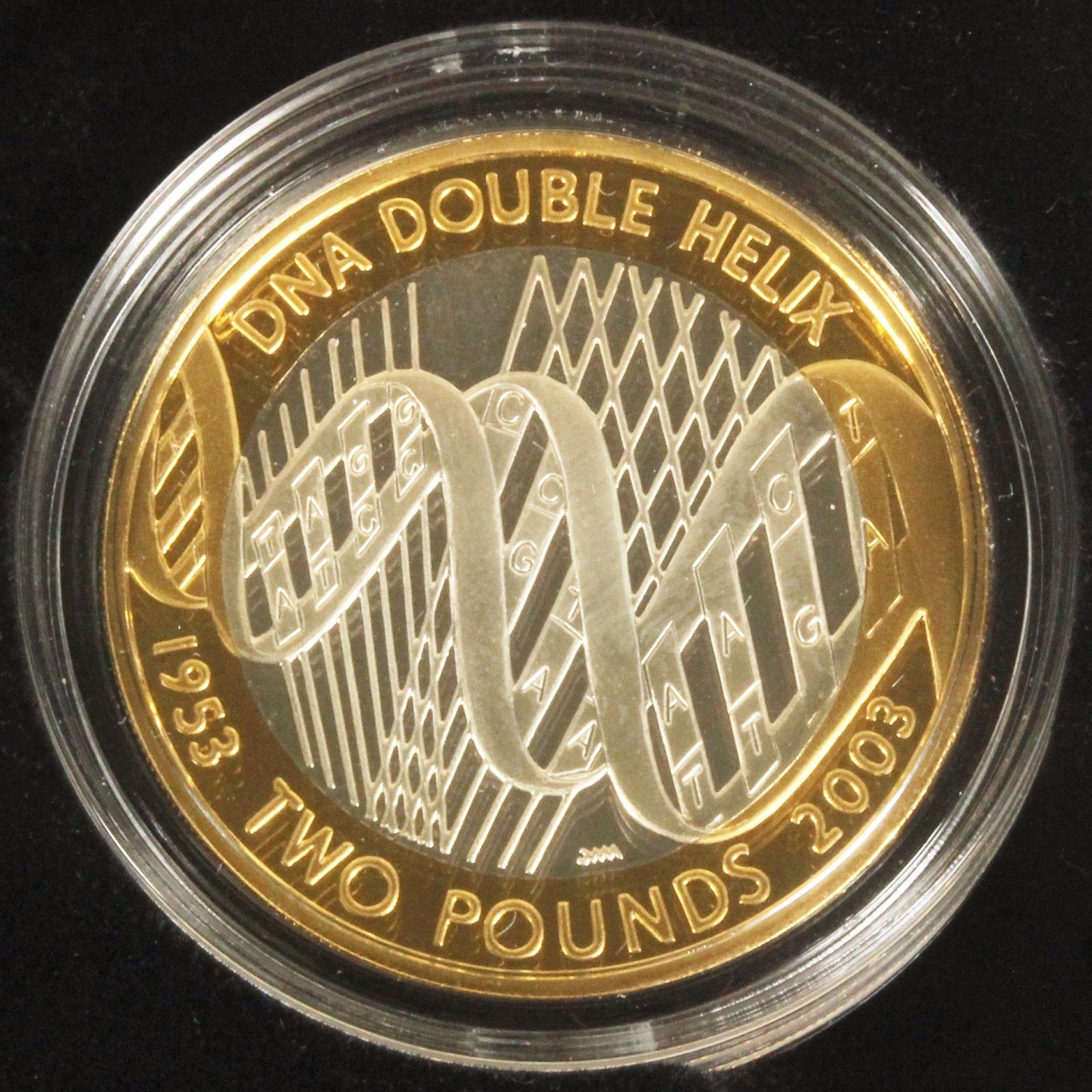 英国王室造幣局 2003年 DNA発見50周年記念 2色2ポンド銀貨 イギリス