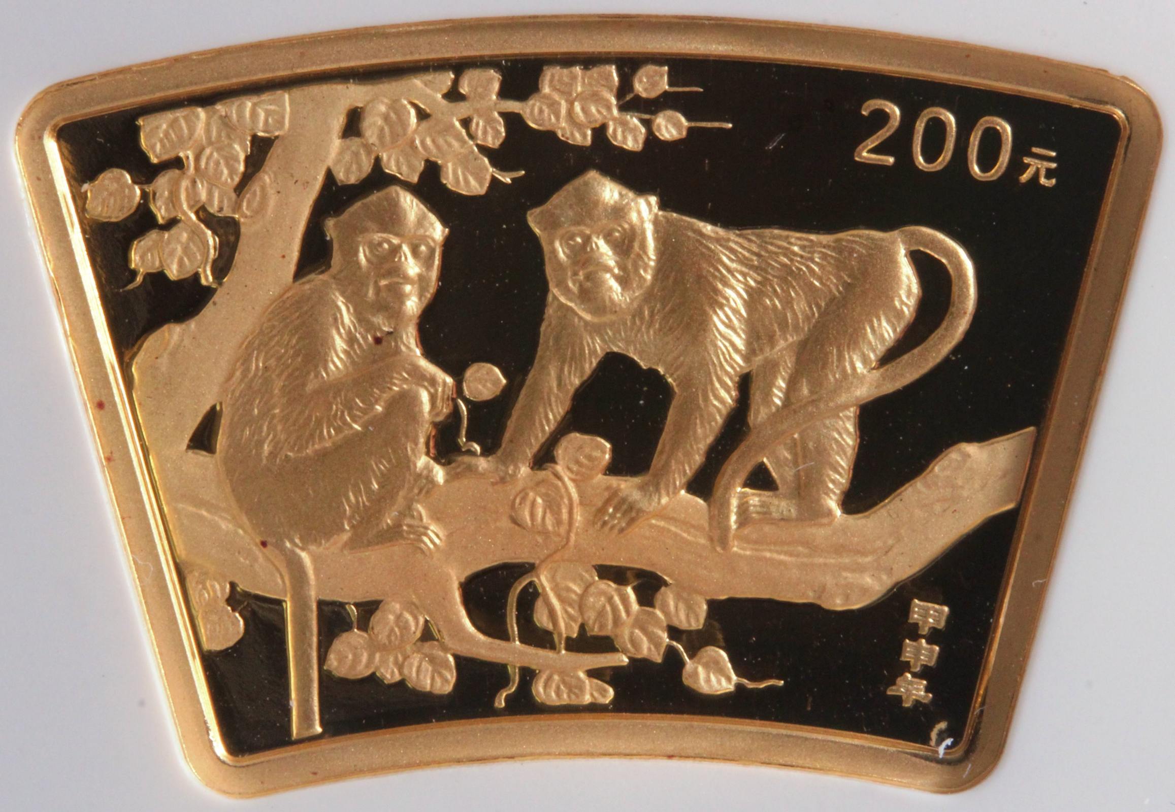 中国 200元 2004年 十二支金貨 申 NGC鑑定 【PF68】 | ミスターコインズ