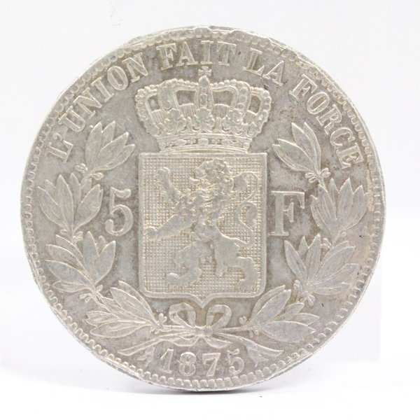 ベルギー 1875年 5フラン銀貨 レオポルド2世 | ミスターコインズ
