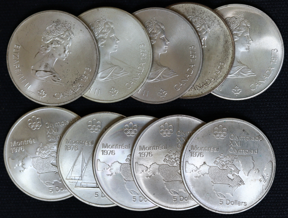 カナダ モントリオール五輪 5ドル銀貨 10枚セット SV925 地金銀貨