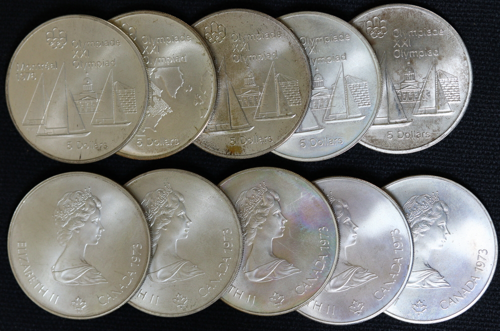 カナダ モントリオール五輪 5ドル銀貨 10枚セット SV925 地金銀貨