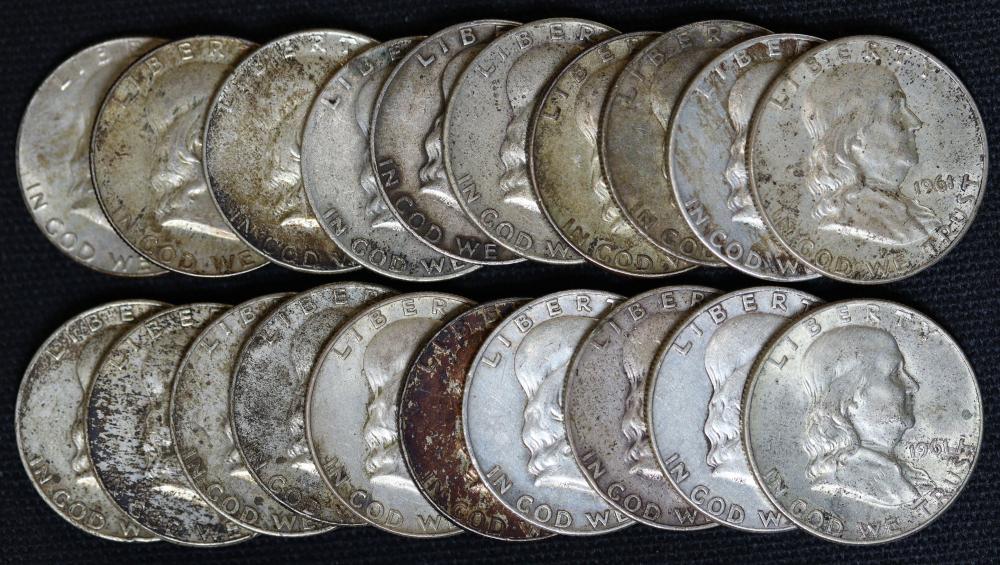 アメリカ フランクリン 50セント銀貨 20枚セット SV900 地金銀貨