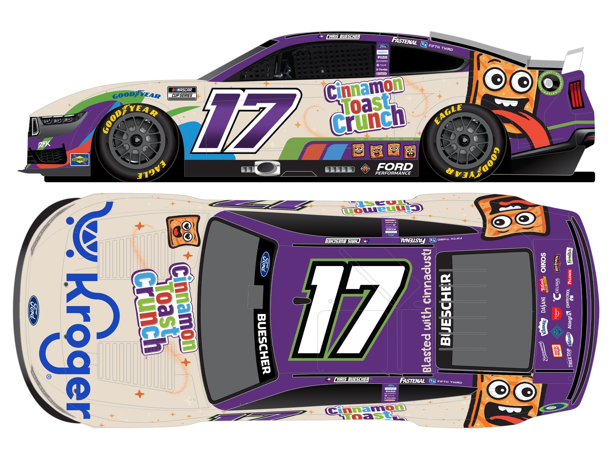 Chris Buescher 2025 - #17 Kroger / Cinnamon Toast Crunch - 1:24