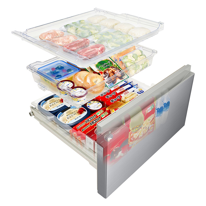 お取り寄せ商品】540L 6ドア 冷蔵庫 R-H54TG シルバー ｜ ミスター