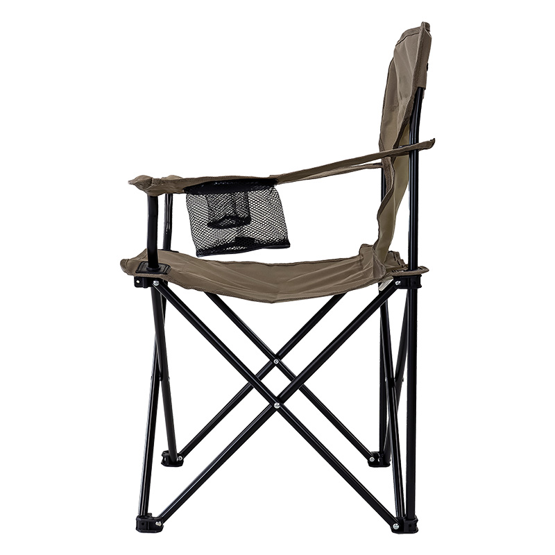 アウトドアチェア スマホホルダー付き グレージュ ｜ ミスターマックス
