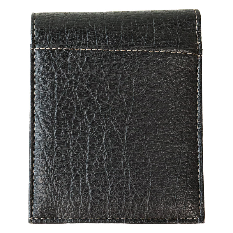 BASIC FACTORY 二つ折り財布 合皮大シワ ブラック ｜ ミスターマックス