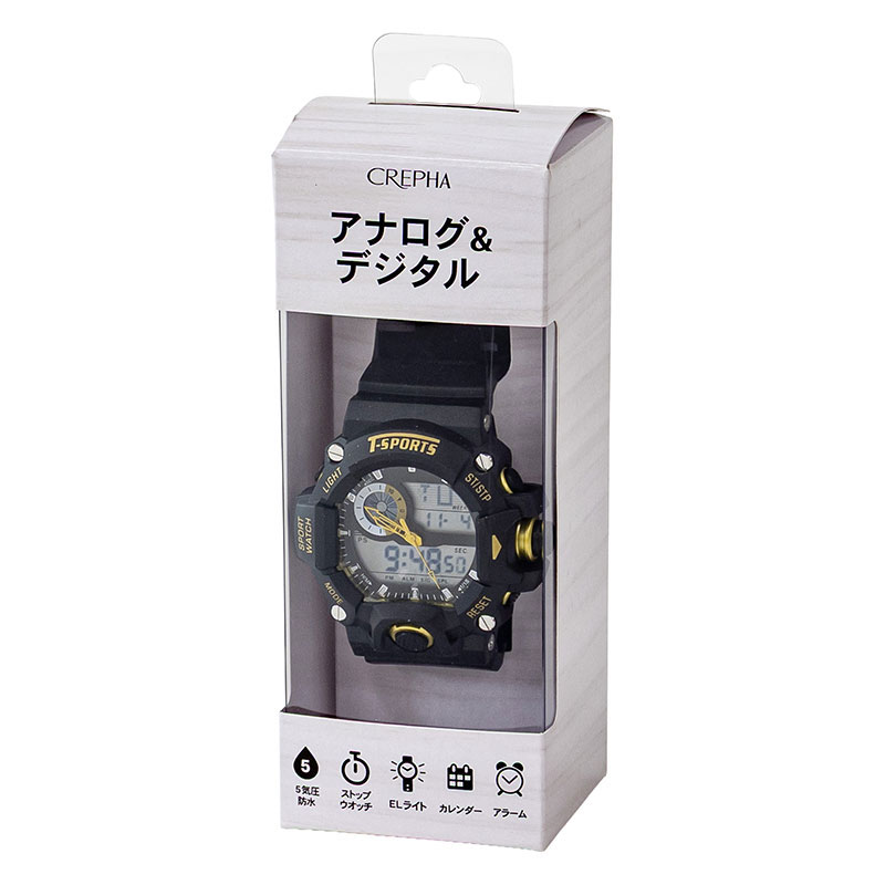 ティースポーツ アナログ&デジタル腕時計 TS-AD093-GD ｜ ミスター