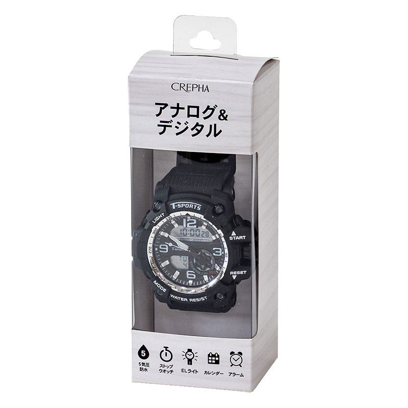 ティースポーツ アナログ&デジタル腕時計 TS-AD095-BK ｜ ミスター