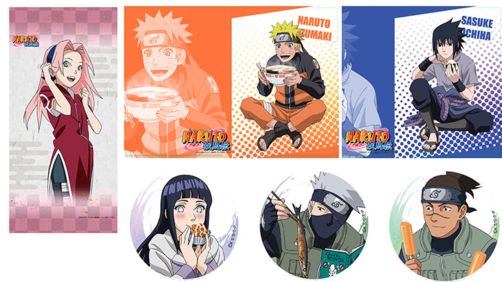 NARUTO -ナルト- 疾風伝 – より缶バッジ、A4クリアファイル、ミニ