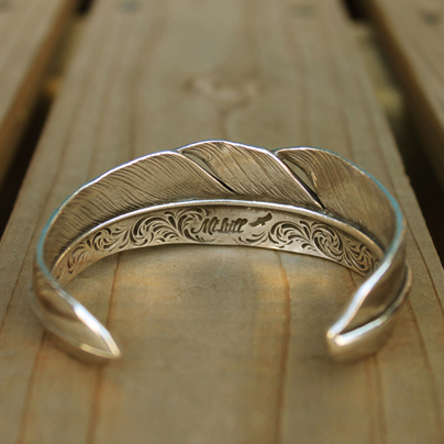 Mt.hill マウントヒル Feather Bangle ターコイズ付きフェザーバングル