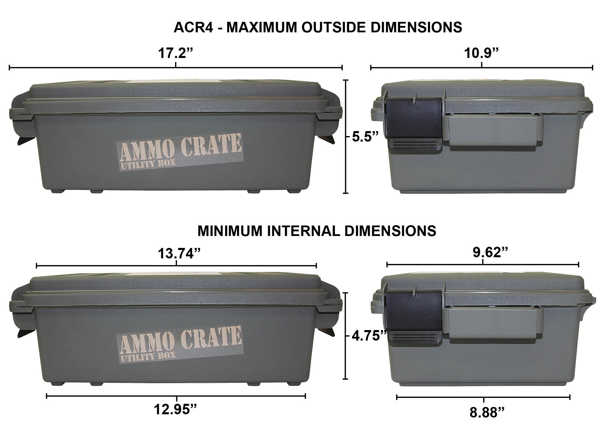 ACR4-18 - Ammo Crate Utility Box – 570 Army Green - 10 boxes of 12 gau