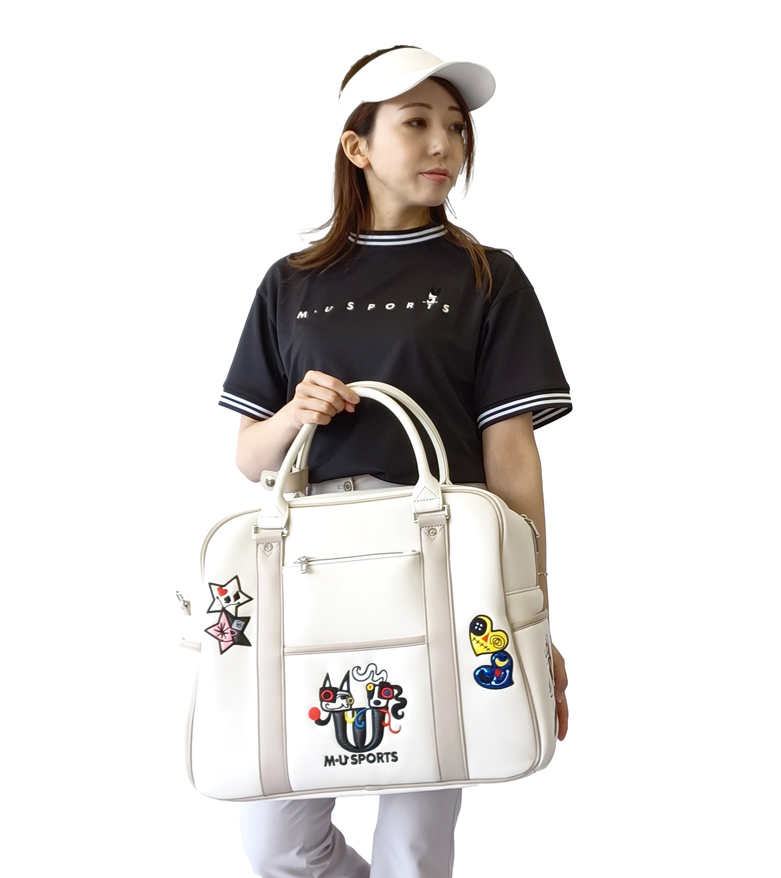 ポップアートカラフルパッチワーク刺繍ボストンバッグ – M・U SPORTS