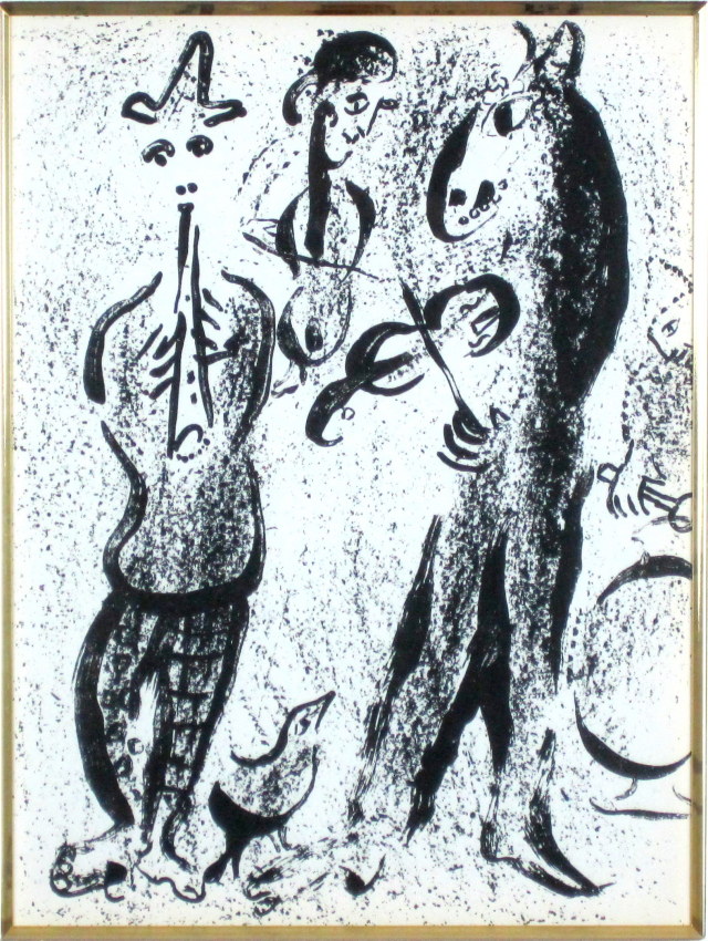 シャガール「軽業師」1963年リトグラフ・額寸444×560mm