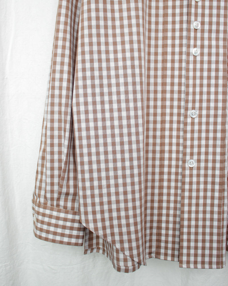 ENSOU. エンソウ 通販 GINGHAM CHILDISH SHIRT (E12S002) Beige