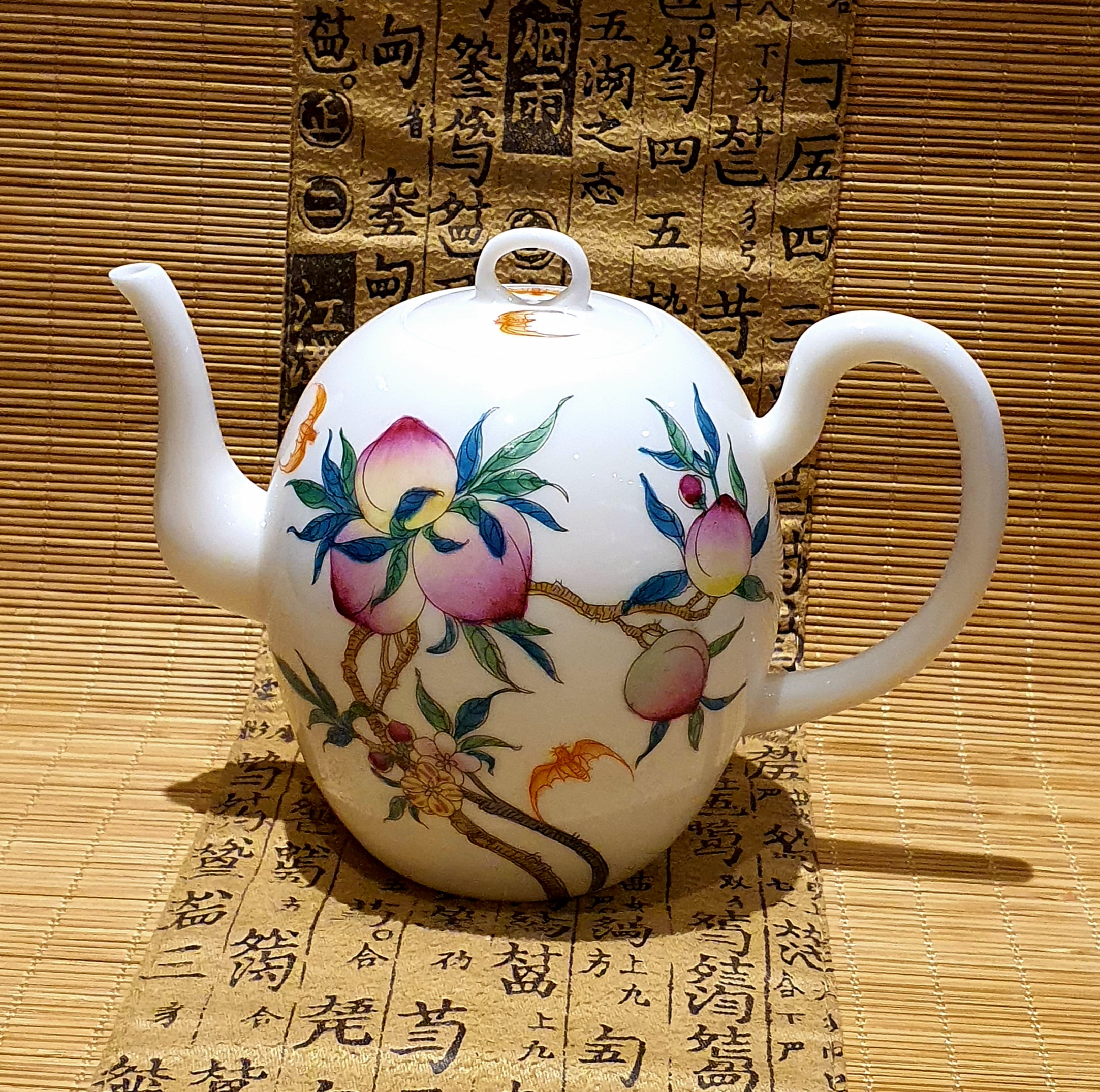 桃蝙蝠柄福寿ティーセット | 福岡 北九州 中国茶・台湾茶・薬膳茶 凰茶