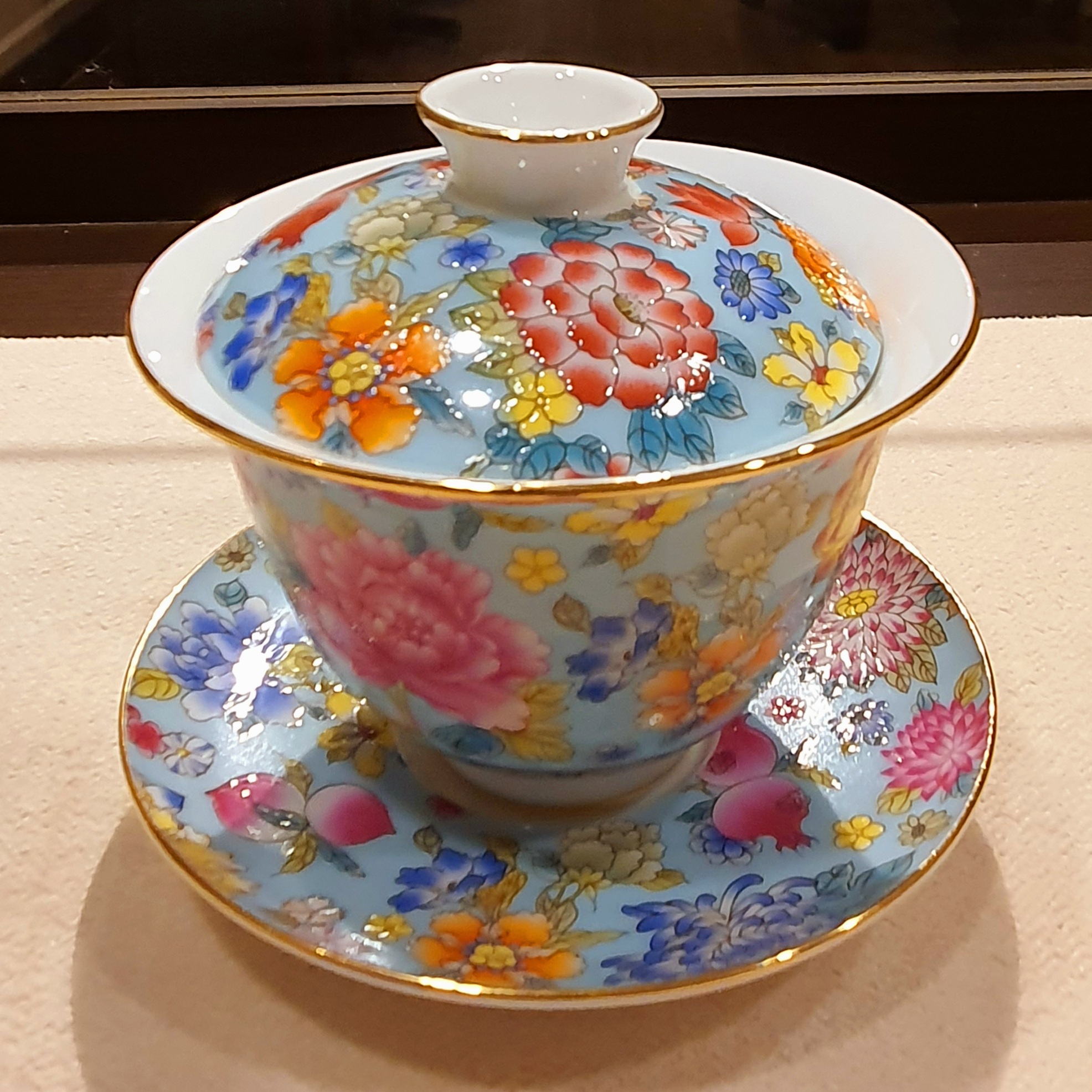 景徳鎮1960年コレクション手描き蓋碗【淡青】 | 福岡 北九州 中国茶