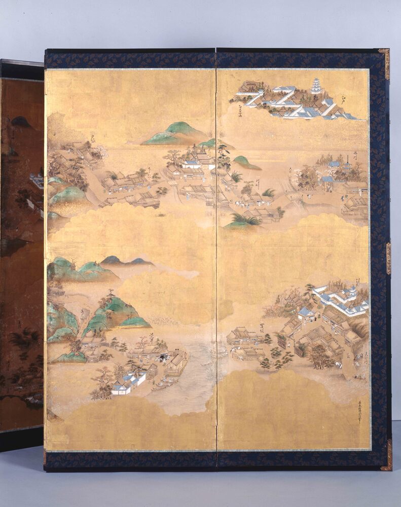 東海道五十三次図屏風 | ToMuCo - Tokyo Museum Collection
