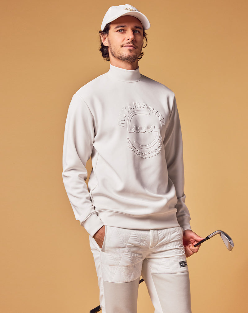 エンボス スムースダンボール モックネックプルオーバー [全3色