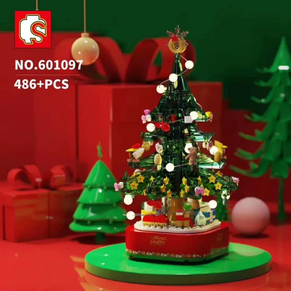 SEMBO 601097 Christmas Tree Music Box With Lights - My Building