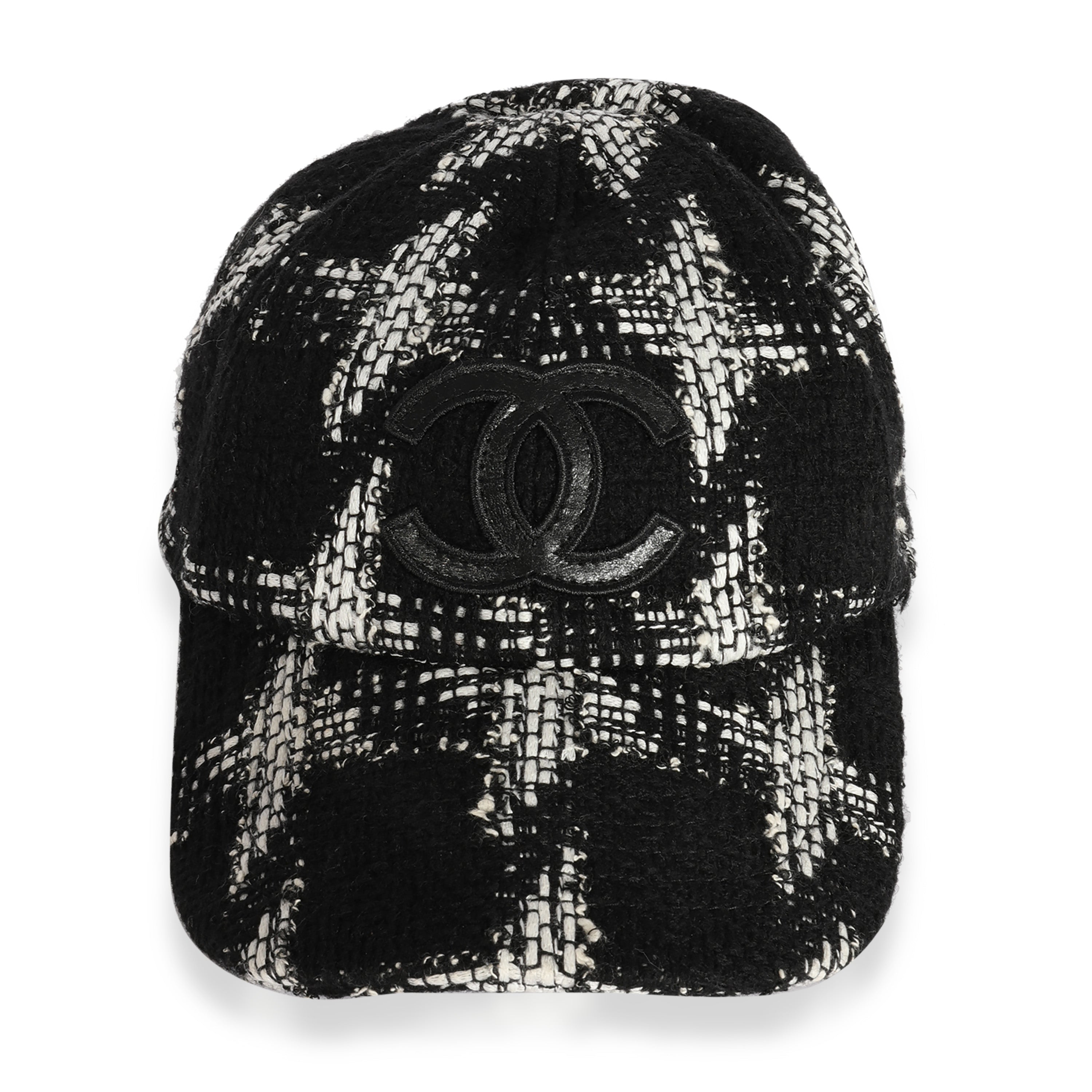 Chanel Black & White Tweed CC Baseball Cap | myGemma | Item #123147