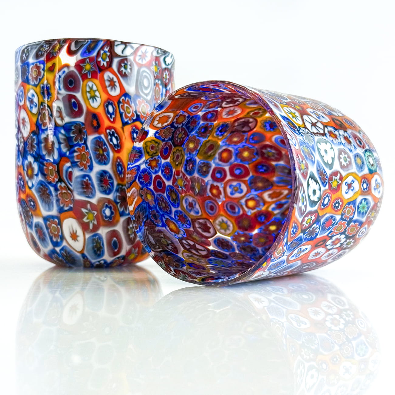 Millefiori Drinking Glass, Marconi, Handblown, Made in Italy