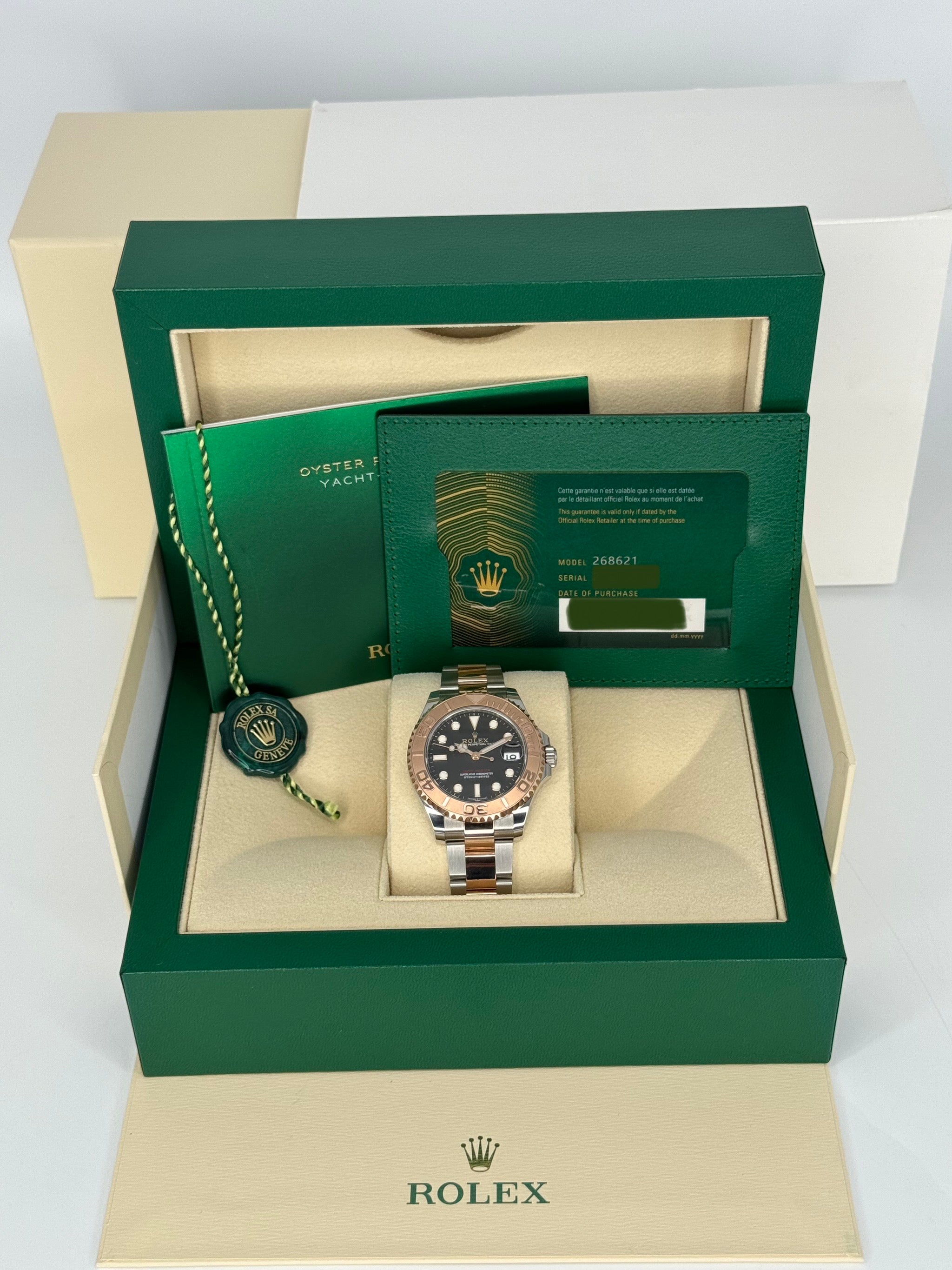 NEW 2023 Rolex Yacht-Master 37mm 268621 Two-Tone Black Dial