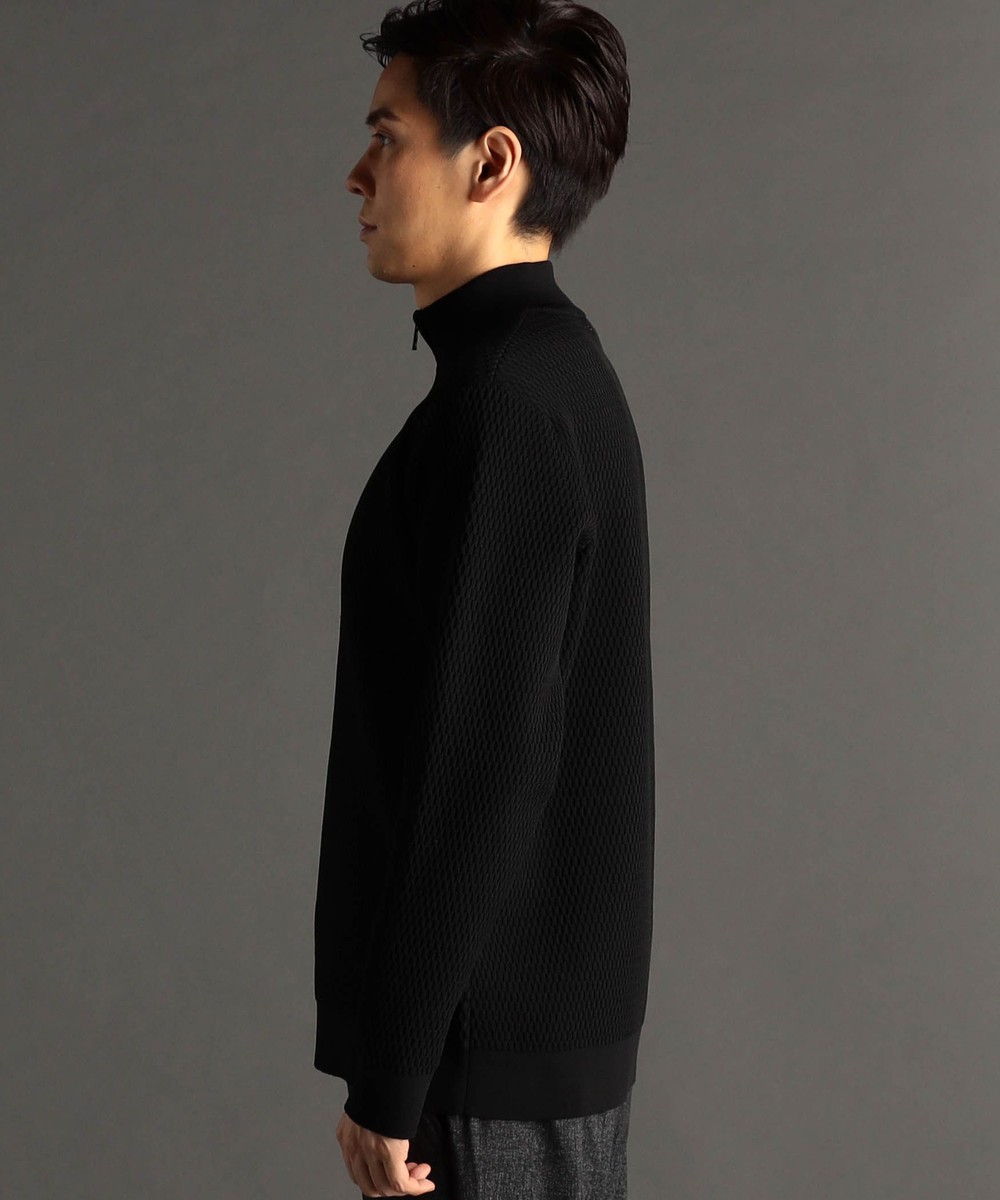 ダイヤジャカード ハーフジップスタンドカラーニット｜プルオーバー