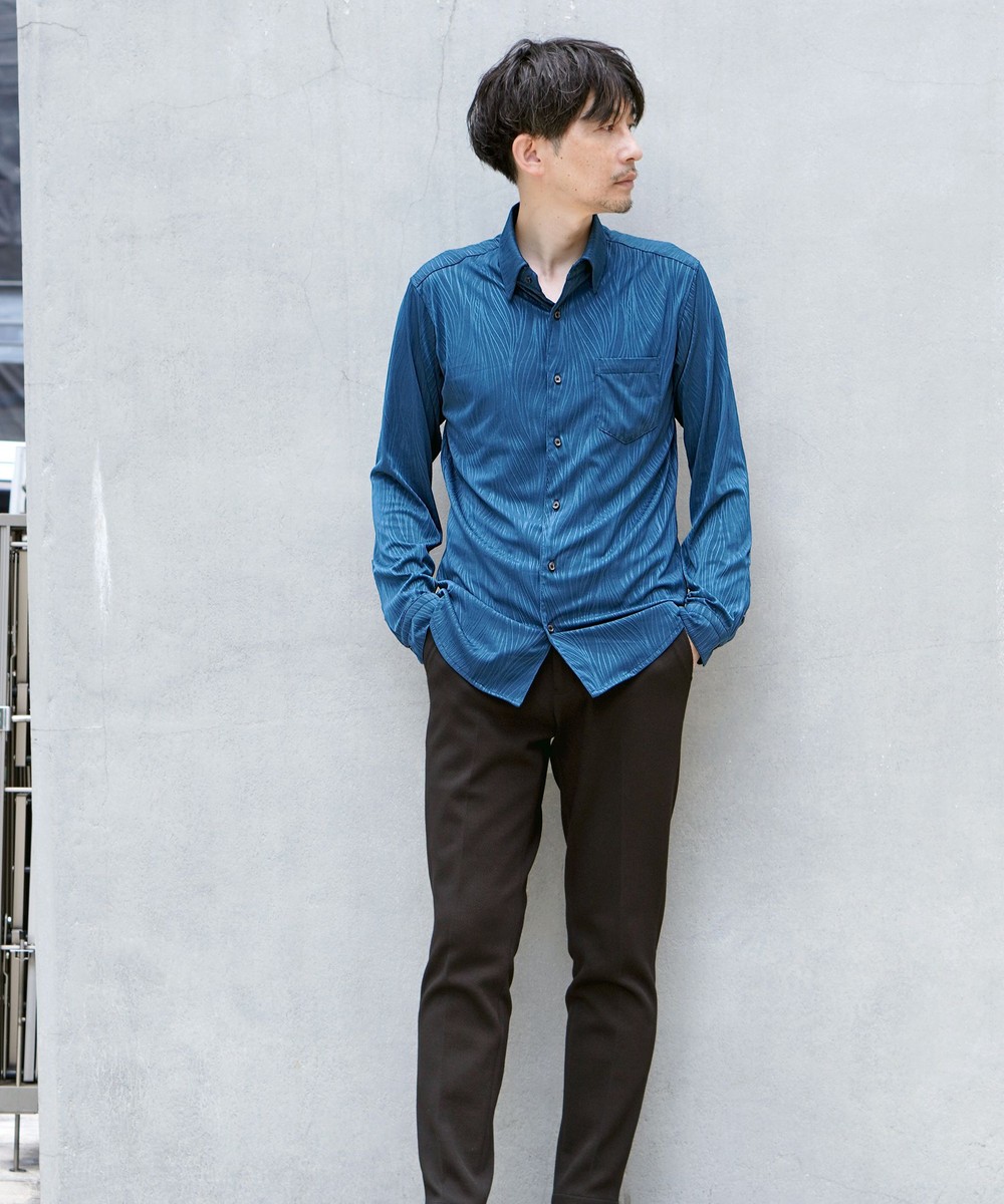 BIGバーク柄ジャカードシャツ｜長袖｜ニコル公式通販サイト｜NICOLE