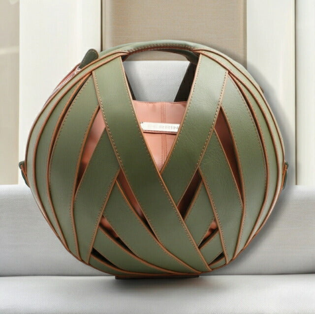 ペランパリ PERRIN PARIS ハンドバッグ RIV4CALWS-KHAKI-CARAMEL