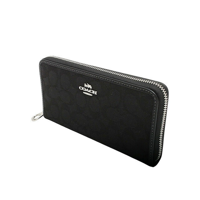 コーチ COACH LONG ZIP AROUND WALLET SIGNATURE JACQUARD 長財布