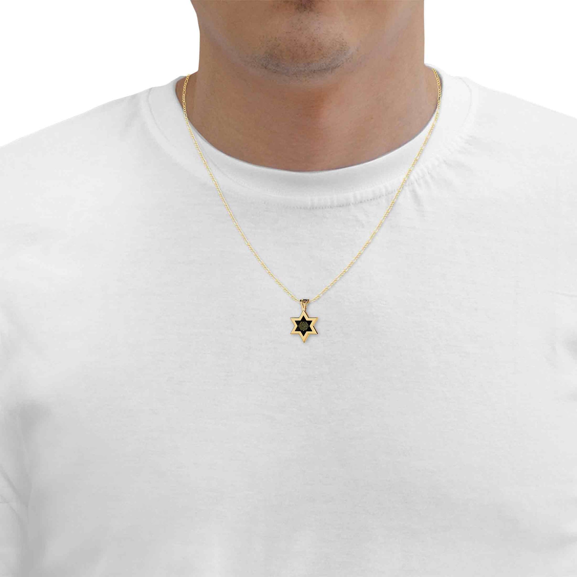 Men's Kabballah Necklace 72 Names Pendant 24k Gold Inscribed on