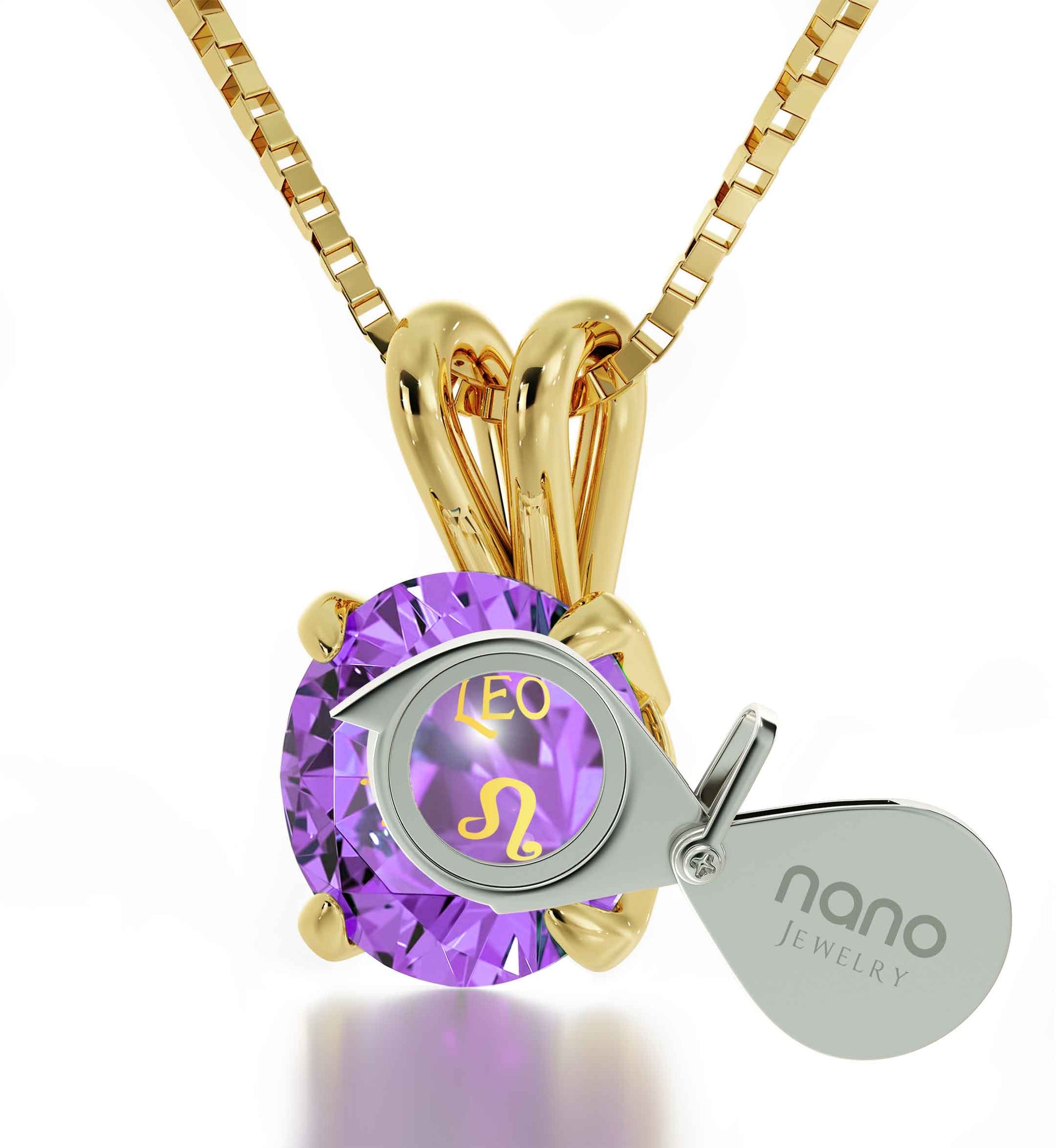 The Only 24k Gold Inscribed Leo Zodiac Necklace | Celestial Gifts