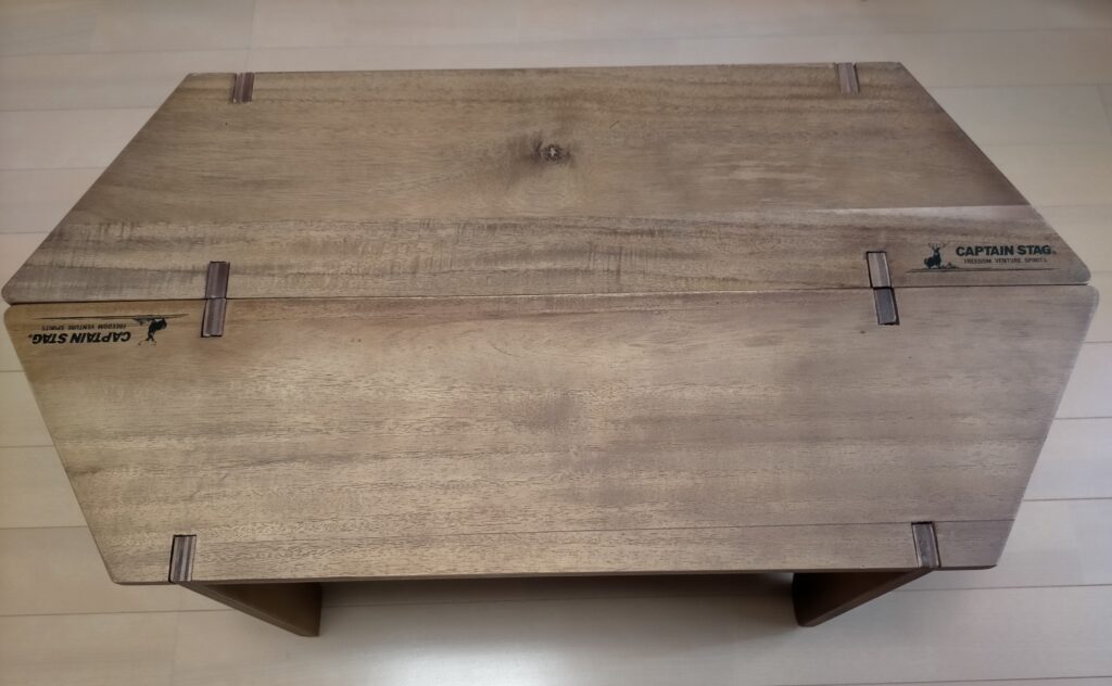 キャプテンスタッグ 木製ヘキサグリルテーブル】 レビュー。大人数に