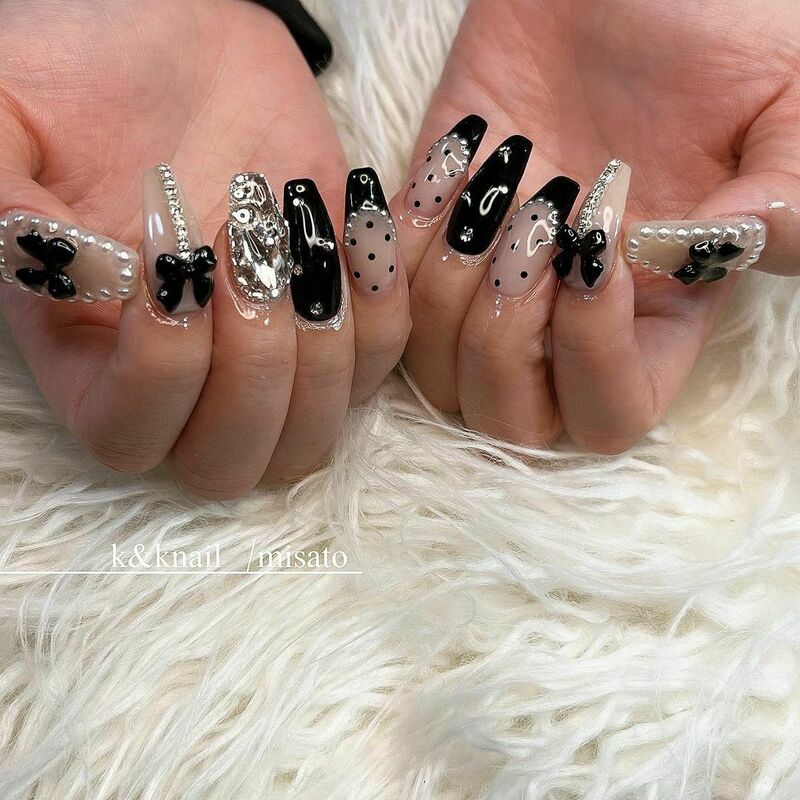 大人可愛い《リボンネイル》15選！トレンドの3Dパーツや手書きアート