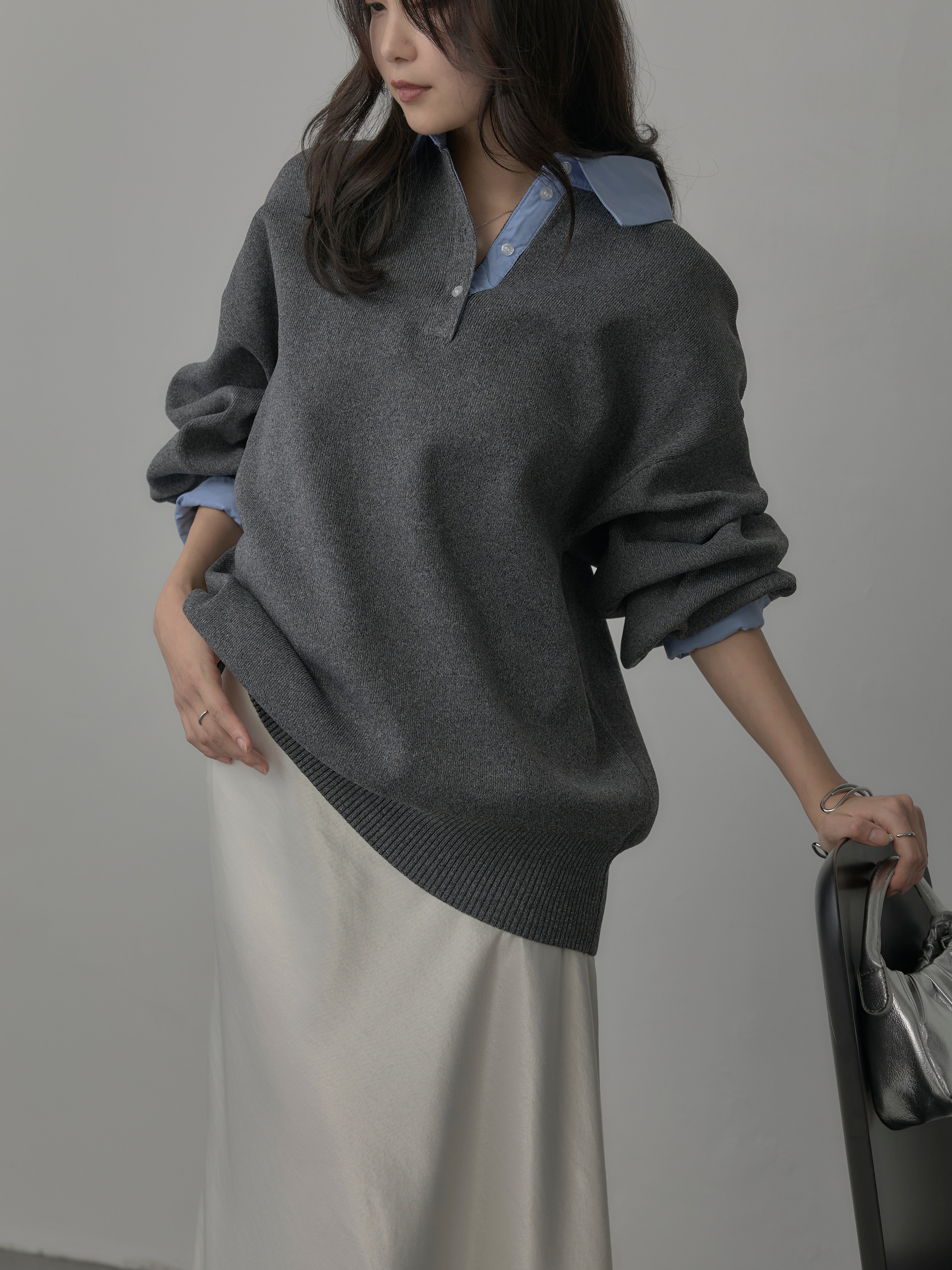 SET】襟付きポロトップス+ナローAラインサテンスカート(2set) – nairo