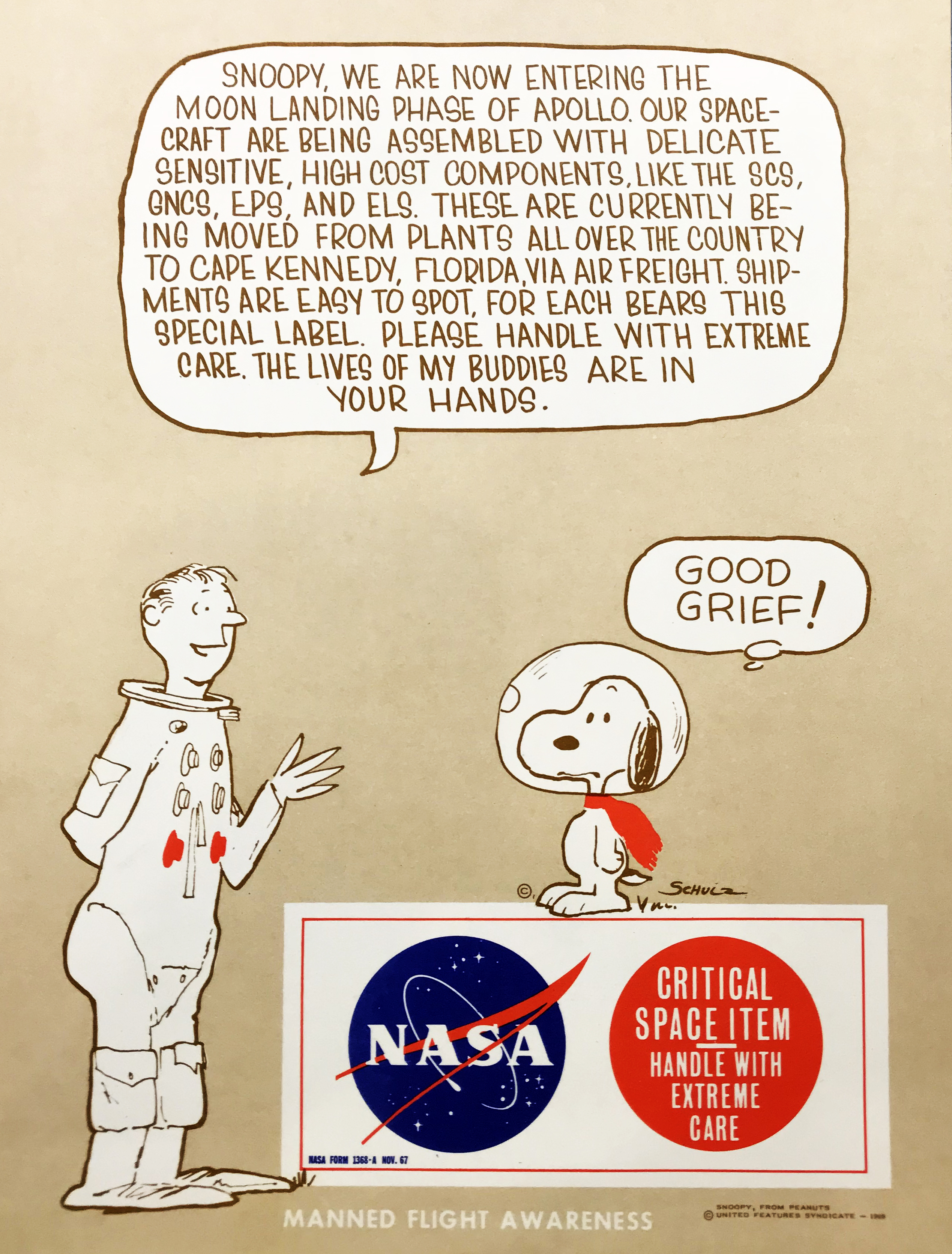 Vintage 1969 NASA Snoopy Safety Poster | naturetime