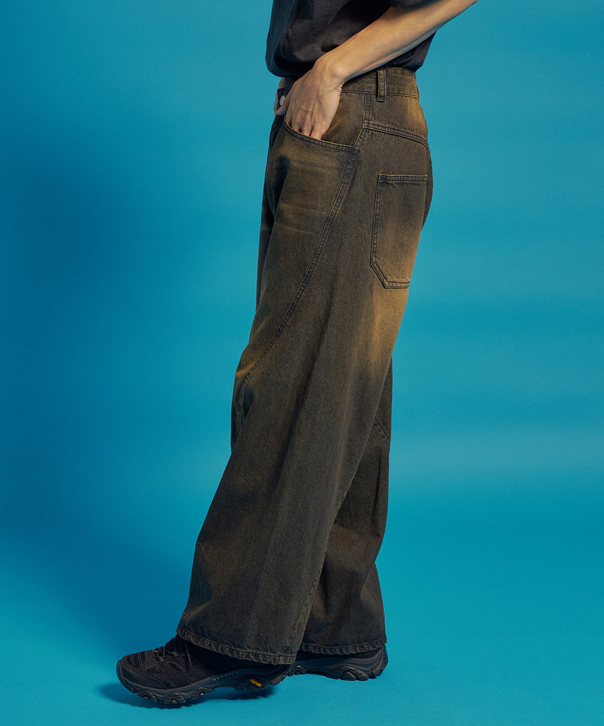 SEQUENZ（シークエンズ）】sqnz washed curve denim pants / カーブ