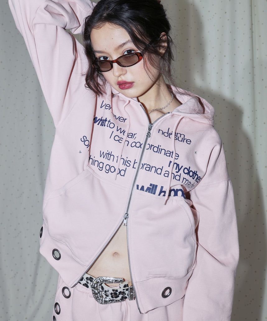 sqnz（エスキュンズ）sqnz eyelet zip pk / ジップパーカー 刺繍