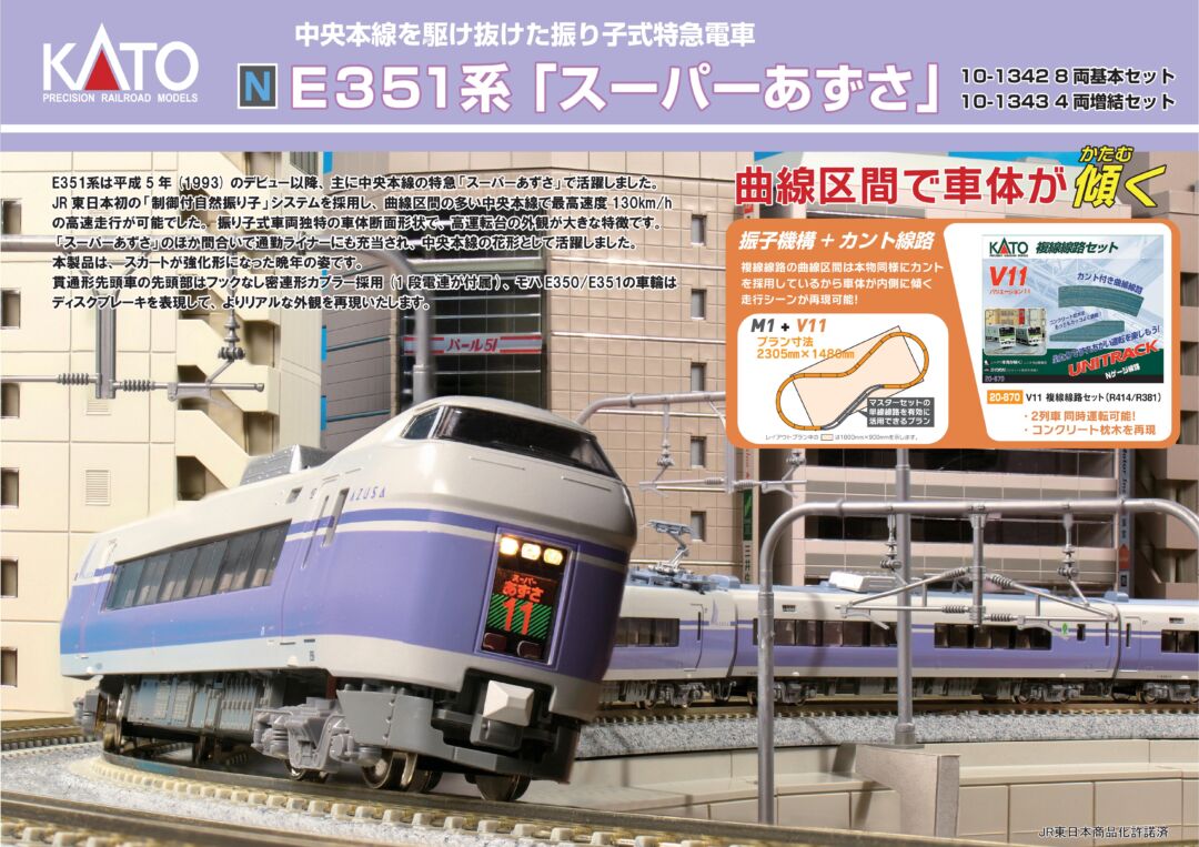 KATO E351系「スーパーあずさ」 8両基本セット 品番：10-1342