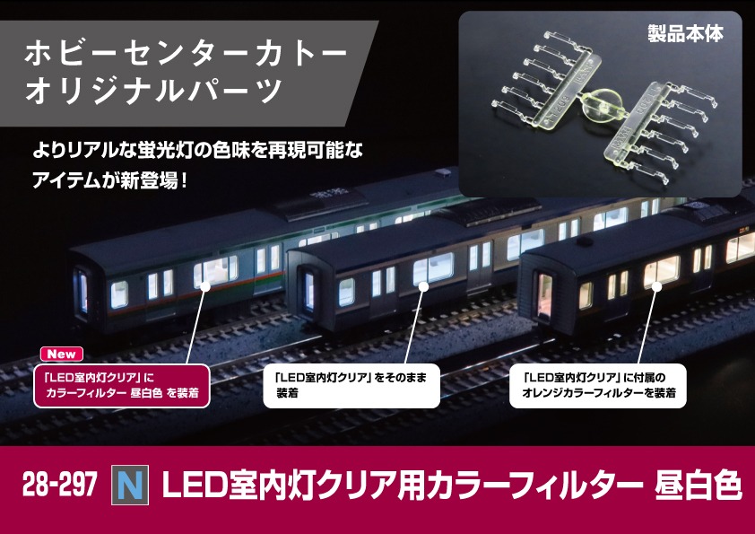 LED室内灯クリア用カラーフィルター 昼白色 品番：28-297 鉄道模型