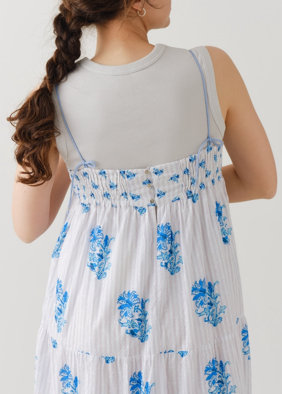 Cotton Jacquard Lily Print Cami Dress | Pasand by ne Quittez pas