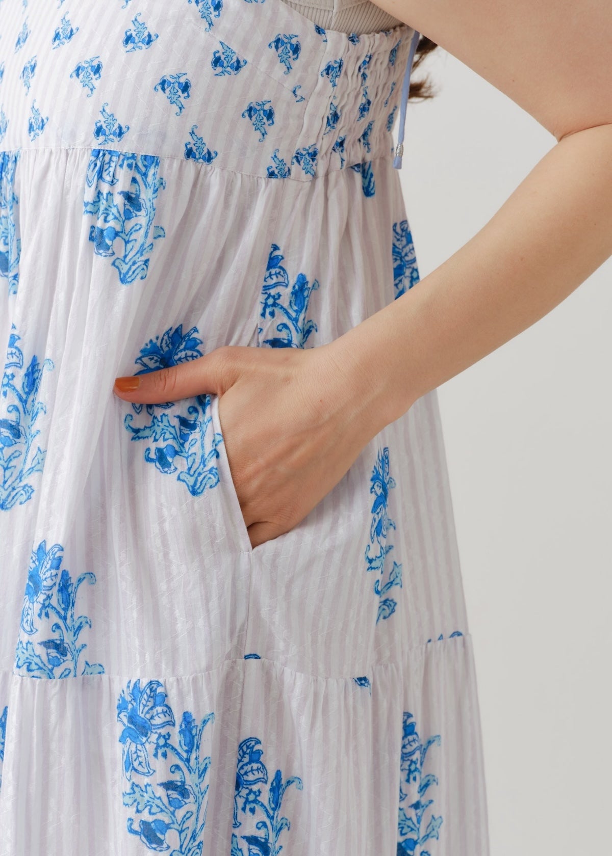 Cotton Jacquard Lily Print Cami Dress | Pasand by ne Quittez pas