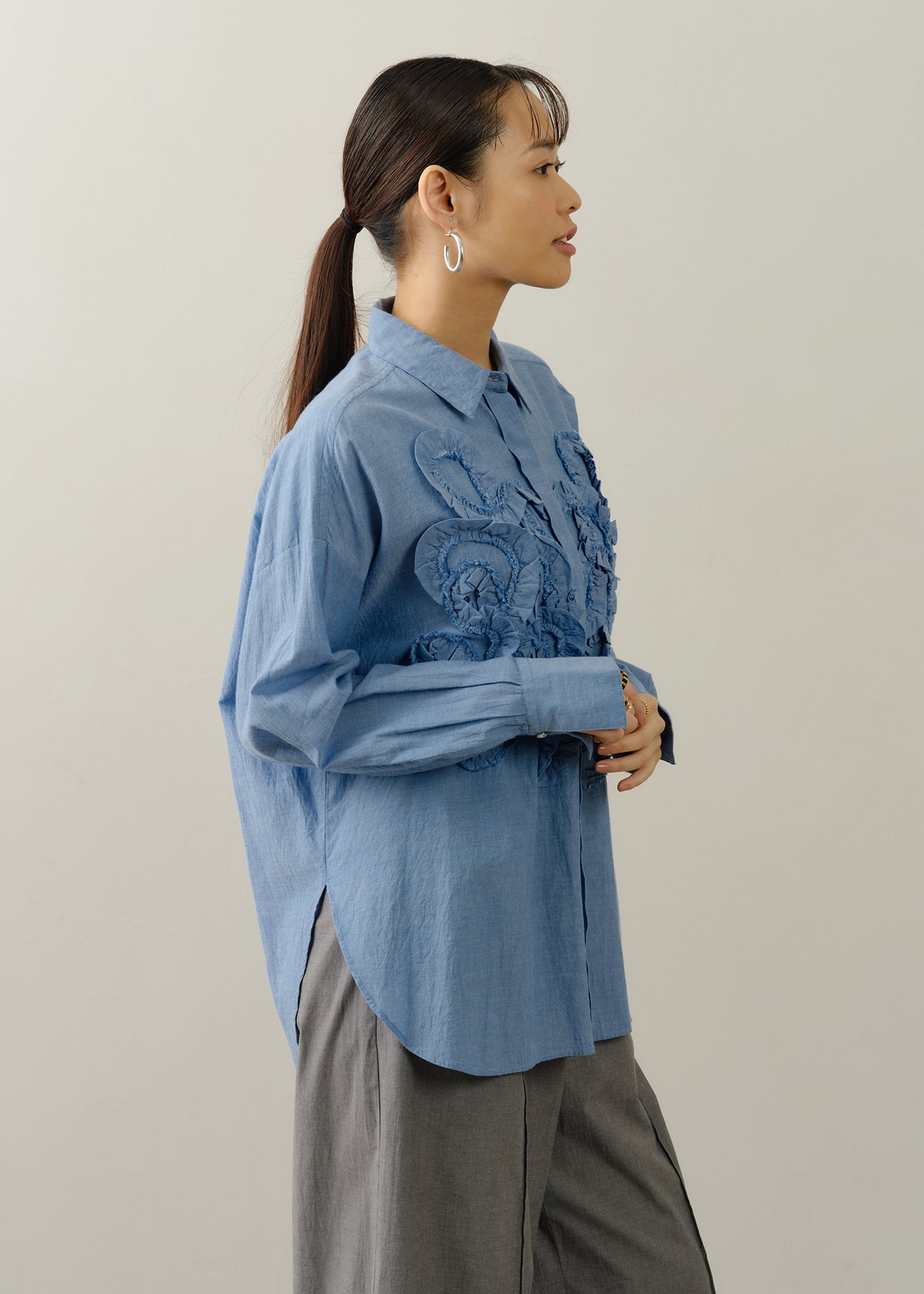Cotton Frill Motif Shirts | Pasand by ne Quittez pas | パサン