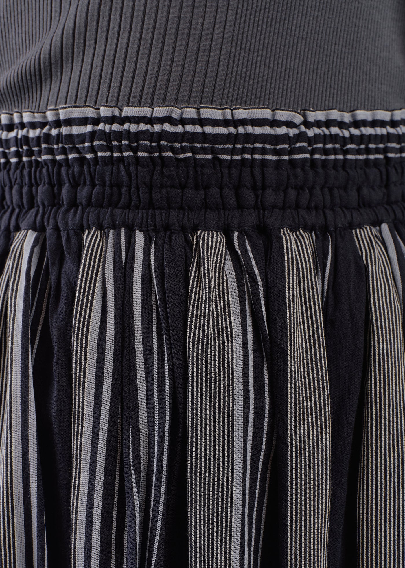 Cotton Voile Stripe Slant Panel Skirt | Pasand by ne Quittez pas