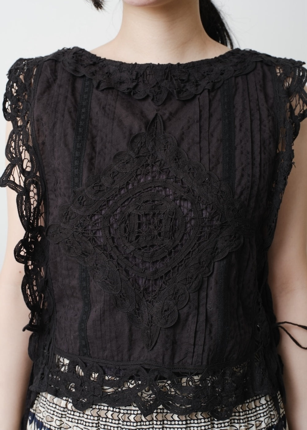 Cotton Batten Lace Ribbon Top | Pasand by ne Quittez pas | パサン