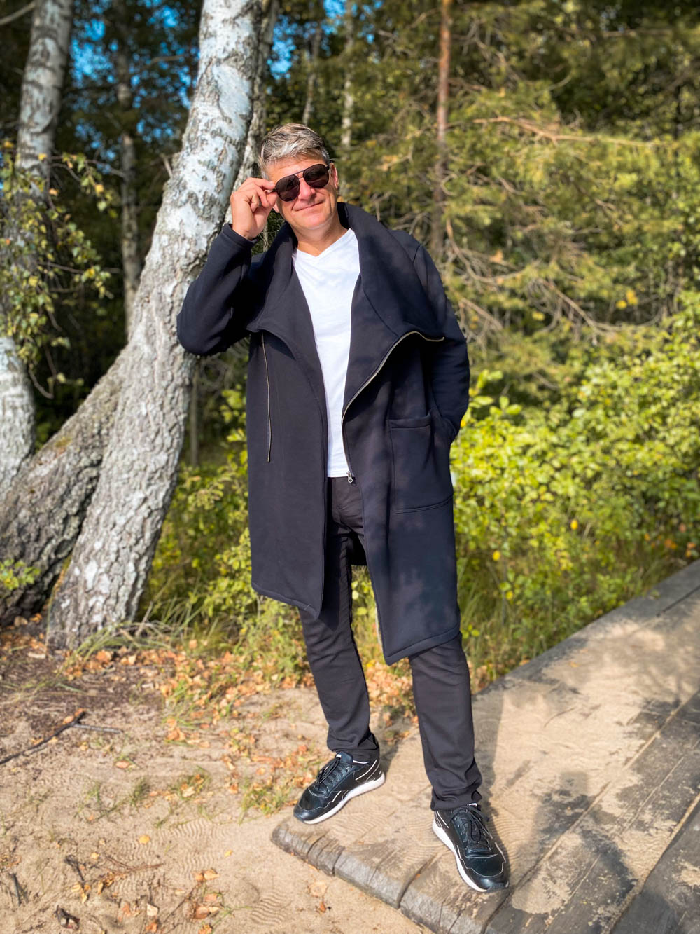 Zip up Unisex asymmetric jacket CITY - ne.rasa