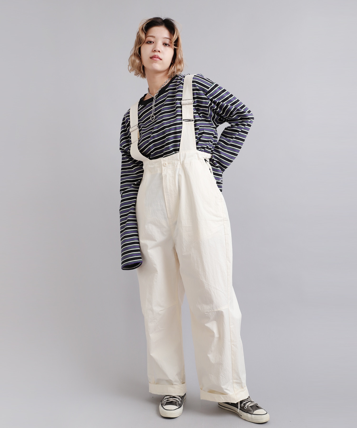 O0671 ミリタリーサスペンダーパンツ(M エクリュ): パンツ - RNA